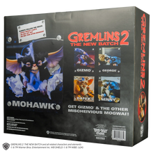 Load image into Gallery viewer, Boxed Gremlins 2 Mogwai prop with 'Gremlins 2' branding on a white background