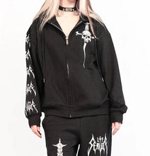 Load image into Gallery viewer, model showing front of hoodie