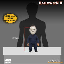 Load image into Gallery viewer, Doll wears tailored, weathered coveralls, features 11 points of articulation, and comes complete with a butcher knife accessory that fits neatly in his right hand.