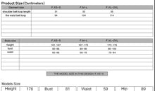 Load image into Gallery viewer, size chart