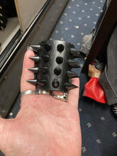 Load image into Gallery viewer, Four row black cone spike bracelet