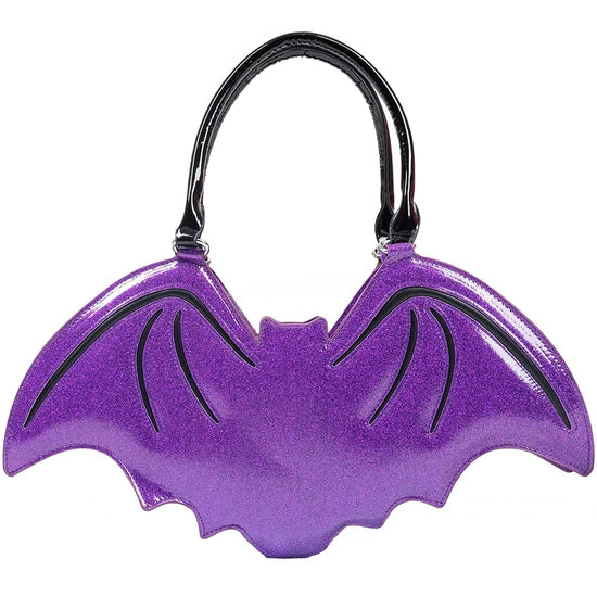Bat Purse Purple Glitter Handbag