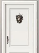 Load image into Gallery viewer, Bronze painted Medusa snake head with open mouth hanging on door