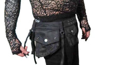 Load image into Gallery viewer, Model wearing a black utility belt on white background
