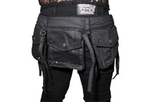 Load image into Gallery viewer, Model wearing a black utility belt on white background
