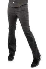 Load image into Gallery viewer, Model wearing black and white pinstripe pants worn n a white background
