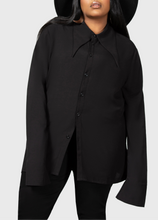 Load image into Gallery viewer, Person wearing a black shirt with a plain background
