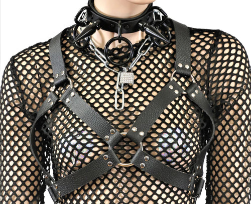 mannequin wearing harness