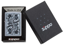 Load image into Gallery viewer, zippo on display in box
