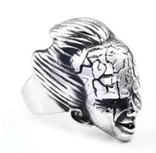 Load image into Gallery viewer, silver colored pennywise the clown head ring

