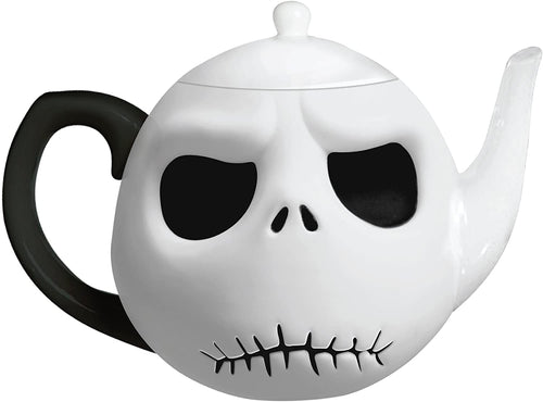 High quality ceramic Jack Skellington head teapot. Hand wash recommended.
