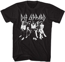 Load image into Gallery viewer, black def leppard shirt with logo and picure of band
