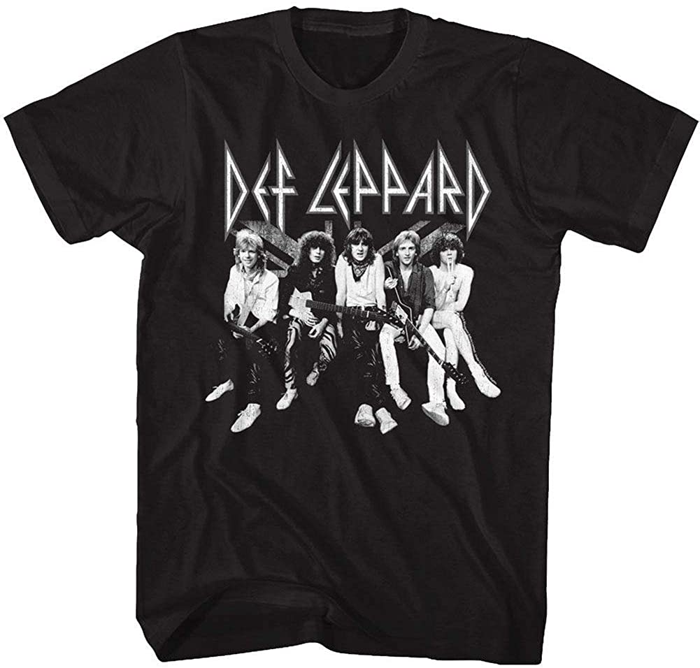 black def leppard shirt with logo and picure of band