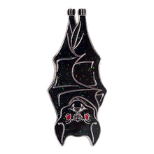 Load image into Gallery viewer, glittery hanging bat pin
