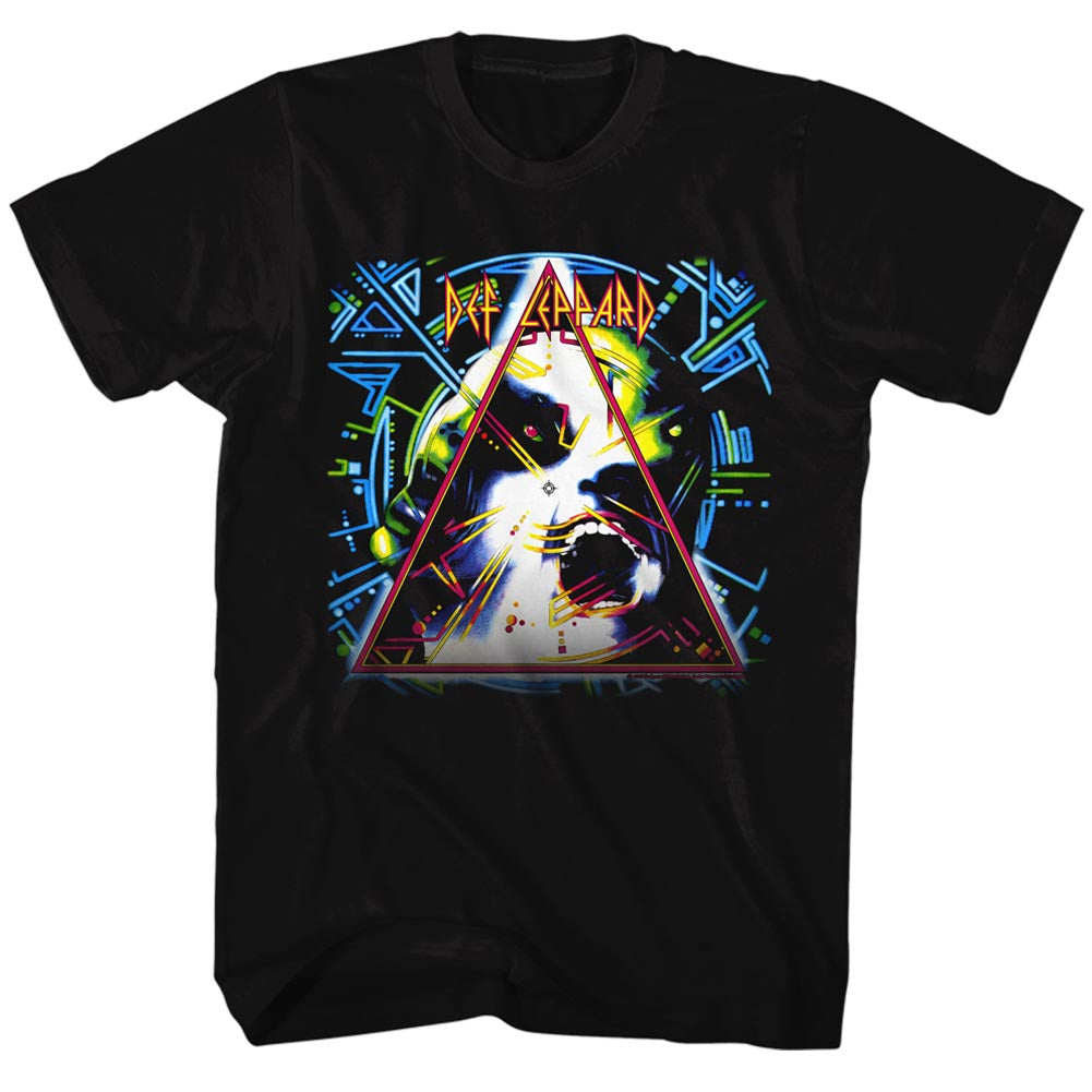 def leppard band shirt with logo and hysteria album cover art
