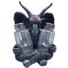 Load image into Gallery viewer, goathead baphomet salt and pepper shakers
