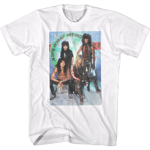 white unisex motley crue shirt with newer group photo