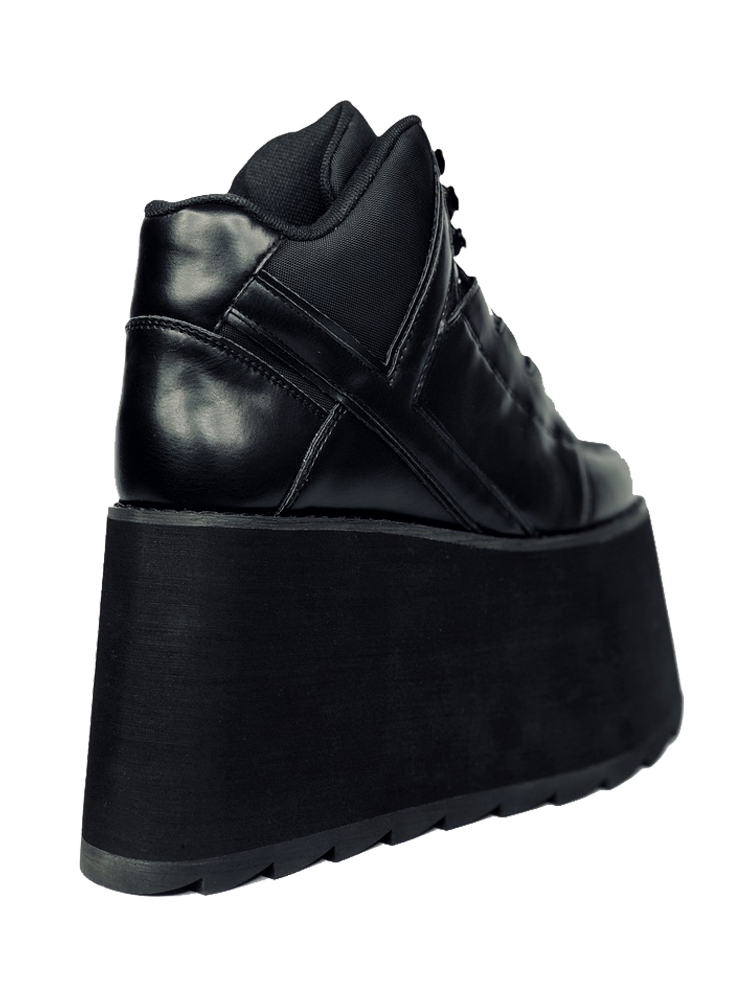 Hot Rock Hollywood Qozmo Hi Black Vegan Leather YRU Footwear