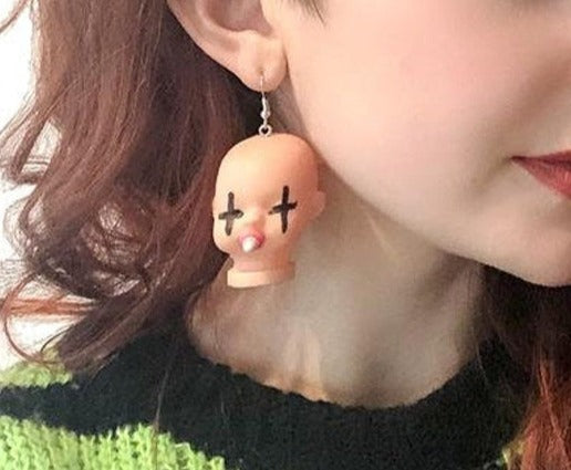 model wearing earring