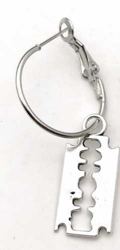 hanging razor blade earring