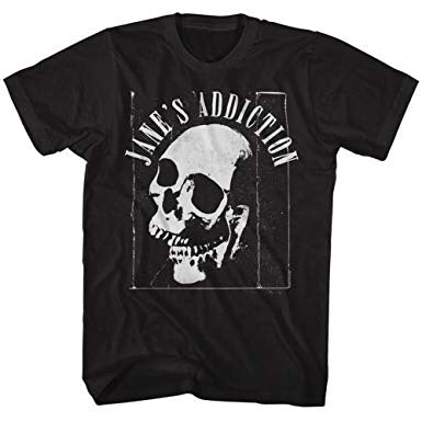 jane's addiction shirt with logo and skull head graphic