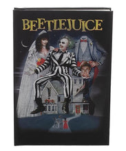 Load image into Gallery viewer, front of journal with beetlejuice movie poster art
