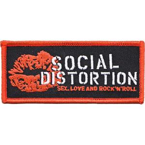 social distortion lips rectangle patch