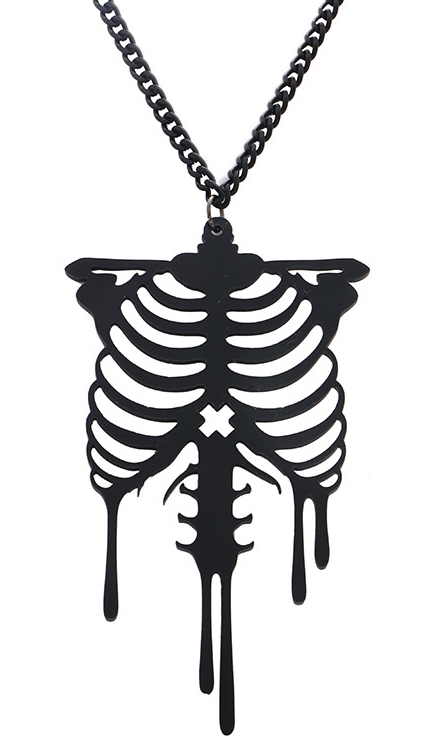 Black Ribcage Drip Necklace – Hot Rock Hollywood
