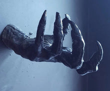Load image into Gallery viewer, side view of Black witch hand statue
